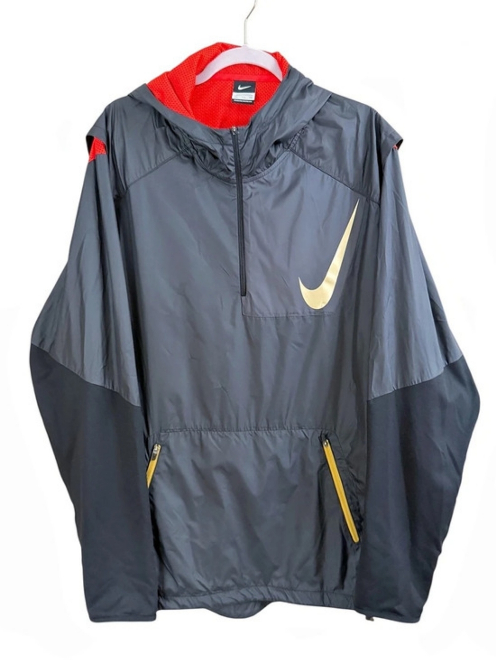 Nike Men's Black & Orange Windbreaker XXL Like New